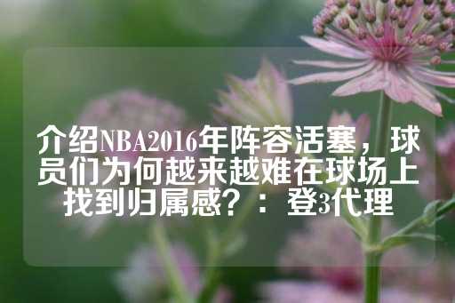 介绍NBA2016年阵容活塞，球员们为何越来越难在球场上找到归属感？：登3代理-第1张图片-皇冠信用盘出租