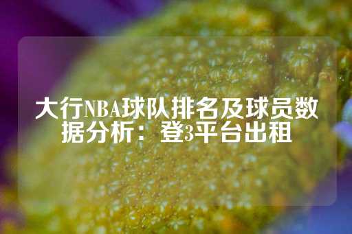 大行NBA球队排名及球员数据分析：登3平台出租-第1张图片-皇冠信用盘出租