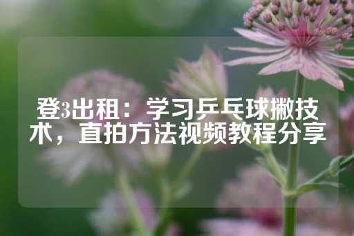 登3出租：学习乒乓球撇技术，直拍方法视频教程分享