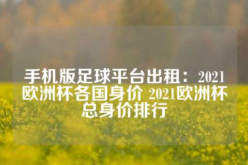 手机版足球平台出租：2021欧洲杯各国身价 2021欧洲杯总身价排行-第1张图片-皇冠信用盘出租