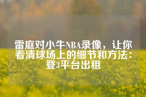 雷庭对小牛NBA录像，让你看清球场上的细节和方法：登3平台出租