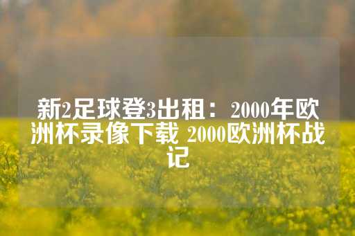 新2足球登3出租：2000年欧洲杯录像下载 2000欧洲杯战记