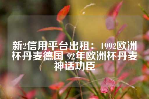 新2信用平台出租：1992欧洲杯丹麦德国 92年欧洲杯丹麦神话功臣-第1张图片-皇冠信用盘出租