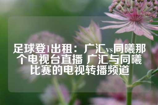 足球登1出租：广汇vs同曦那个电视台直播 广汇与同曦比赛的电视转播频道-第1张图片-皇冠信用盘出租