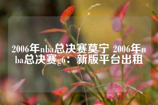 2006年nba总决赛莫宁 2006年nba总决赛g6：新版平台出租-第1张图片-皇冠信用盘出租