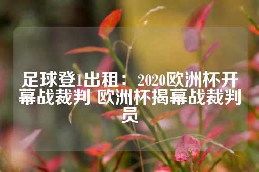 足球登1出租：2020欧洲杯开幕战裁判 欧洲杯揭幕战裁判员-第1张图片-皇冠信用盘出租