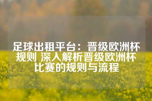 足球出租平台：晋级欧洲杯规则 深入解析晋级欧洲杯比赛的规则与流程