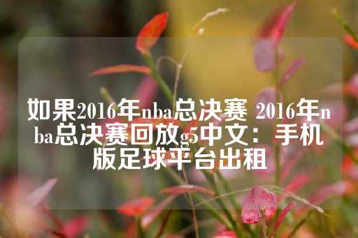 如果2016年nba总决赛 2016年nba总决赛回放g5中文：手机版足球平台出租