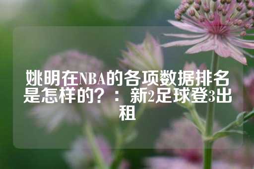 姚明在NBA的各项数据排名是怎样的？：新2足球登3出租-第1张图片-皇冠信用盘出租