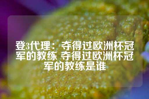 登3代理：夺得过欧洲杯冠军的教练 夺得过欧洲杯冠军的教练是谁