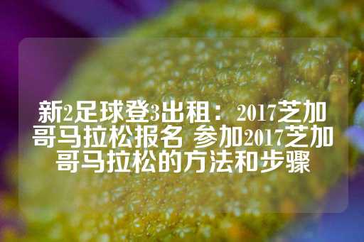 新2足球登3出租：2017芝加哥马拉松报名 参加2017芝加哥马拉松的方法和步骤