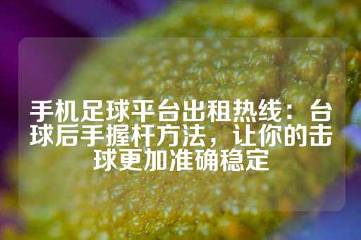 手机足球平台出租热线：台球后手握杆方法，让你的击球更加准确稳定-第1张图片-皇冠信用盘出租