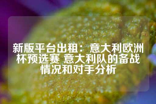 新版平台出租：意大利欧洲杯预选赛 意大利队的备战情况和对手分析-第1张图片-皇冠信用盘出租