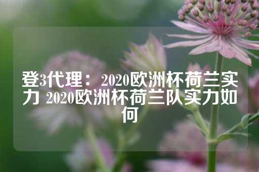 登3代理：2020欧洲杯荷兰实力 2020欧洲杯荷兰队实力如何-第1张图片-皇冠信用盘出租