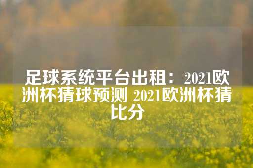 足球系统平台出租：2021欧洲杯猜球预测 2021欧洲杯猜比分-第1张图片-皇冠信用盘出租