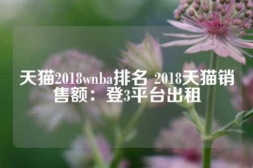 天猫2018wnba排名 2018天猫销售额：登3平台出租-第1张图片-皇冠信用盘出租