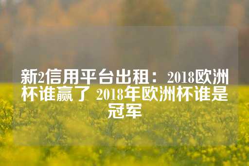 新2信用平台出租：2018欧洲杯谁赢了 2018年欧洲杯谁是冠军-第1张图片-皇冠信用盘出租