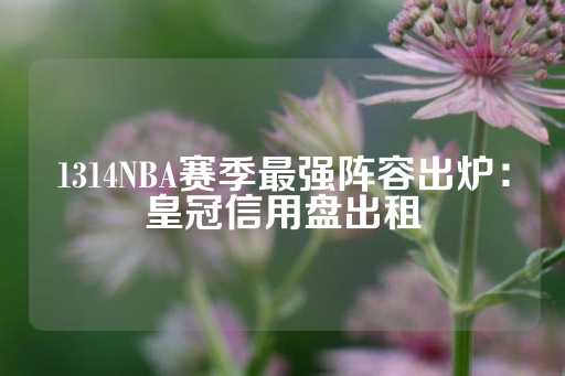 1314NBA赛季最强阵容出炉：皇冠信用盘出租