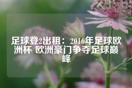 足球登2出租：2016年足球欧洲杯 欧洲豪门争夺足球巅峰-第1张图片-皇冠信用盘出租