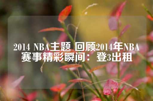 2014 NBA主题 回顾2014年NBA赛事精彩瞬间：登3出租