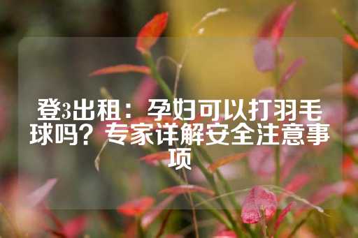 登3出租：孕妇可以打羽毛球吗？专家详解安全注意事项