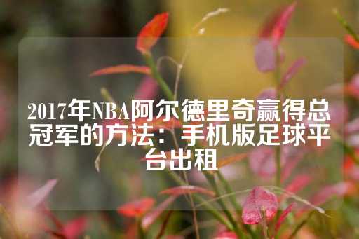 2017年NBA阿尔德里奇赢得总冠军的方法：手机版足球平台出租-第1张图片-皇冠信用盘出租