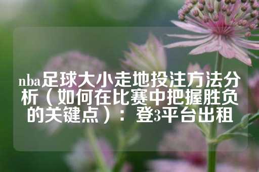 nba足球大小走地投注方法分析（如何在比赛中把握胜负的关键点）：登3平台出租-第1张图片-皇冠信用盘出租