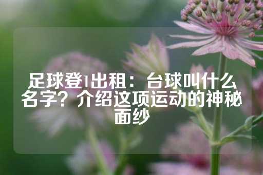 足球登1出租：台球叫什么名字？介绍这项运动的神秘面纱