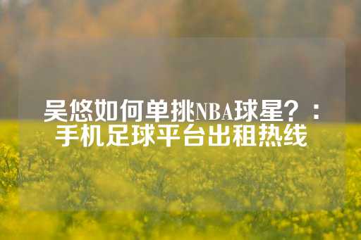 吴悠如何单挑NBA球星？：手机足球平台出租热线-第1张图片-皇冠信用盘出租