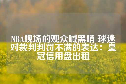 NBA现场的观众喊黑哨 球迷对裁判判罚不满的表达：皇冠信用盘出租-第1张图片-皇冠信用盘出租