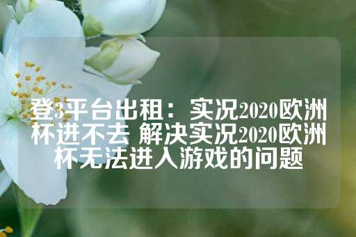 登3平台出租：实况2020欧洲杯进不去 解决实况2020欧洲杯无法进入游戏的问题