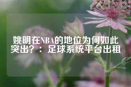 姚明在NBA的地位为何如此突出？：足球系统平台出租-第1张图片-皇冠信用盘出租