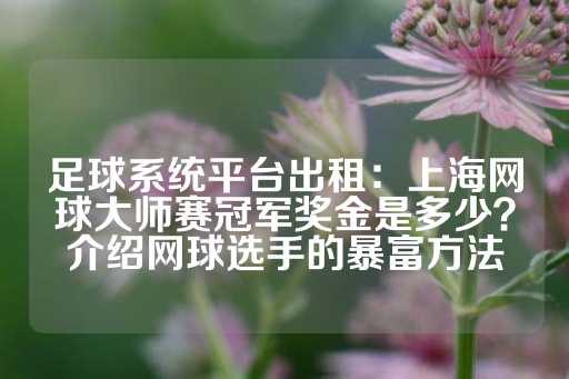 足球系统平台出租：上海网球大师赛冠军奖金是多少？介绍网球选手的暴富方法-第1张图片-皇冠信用盘出租