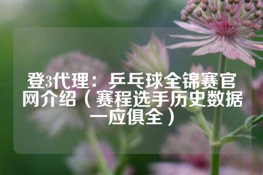 登3代理：乒乓球全锦赛官网介绍（赛程选手历史数据一应俱全）