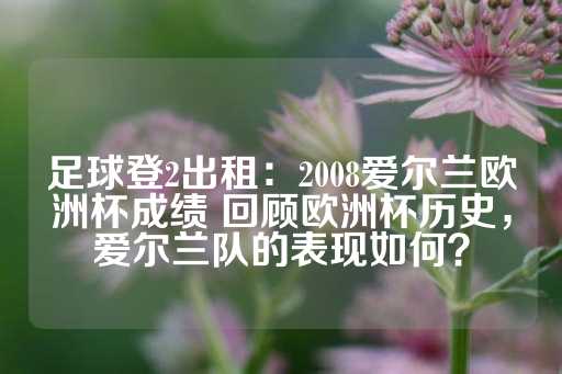 足球登2出租：2008爱尔兰欧洲杯成绩 回顾欧洲杯历史，爱尔兰队的表现如何？-第1张图片-皇冠信用盘出租