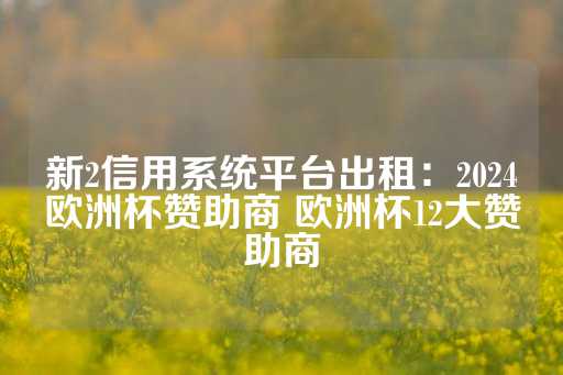 新2信用系统平台出租：2024欧洲杯赞助商 欧洲杯12大赞助商-第1张图片-皇冠信用盘出租