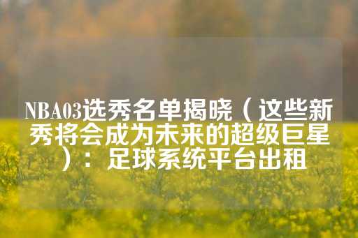 NBA03选秀名单揭晓（这些新秀将会成为未来的超级巨星）：足球系统平台出租