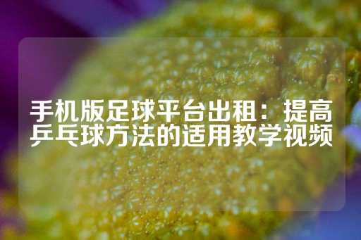 手机版足球平台出租：提高乒乓球方法的适用教学视频