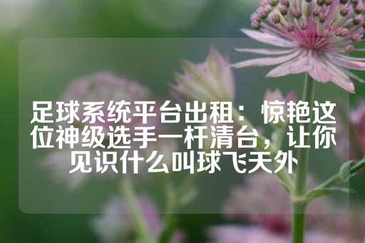 足球系统平台出租：惊艳这位神级选手一杆清台，让你见识什么叫球飞天外