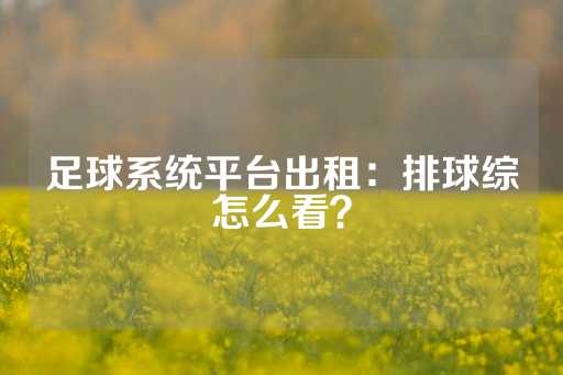 足球系统平台出租：排球综怎么看？-第1张图片-皇冠信用盘出租