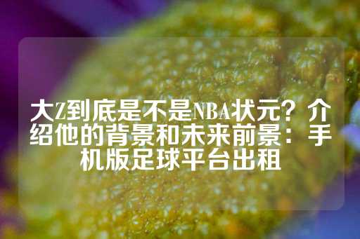 大Z到底是不是NBA状元？介绍他的背景和未来前景：手机版足球平台出租-第1张图片-皇冠信用盘出租