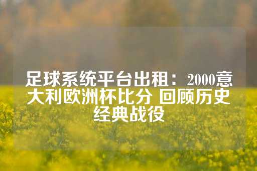 足球系统平台出租：2000意大利欧洲杯比分 回顾历史经典战役-第1张图片-皇冠信用盘出租