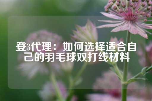 登3代理：如何选择适合自己的羽毛球双打线材料