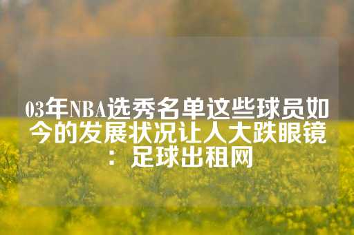 03年NBA选秀名单这些球员如今的发展状况让人大跌眼镜：足球出租网