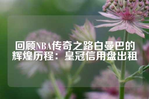 回顾NBA传奇之路白曼巴的辉煌历程：皇冠信用盘出租