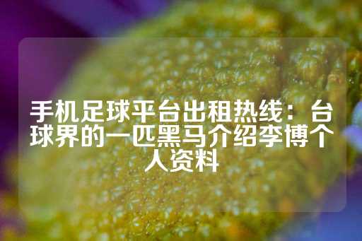 手机足球平台出租热线：台球界的一匹黑马介绍李博个人资料-第1张图片-皇冠信用盘出租