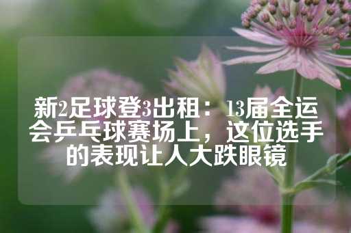 新2足球登3出租：13届全运会乒乓球赛场上，这位选手的表现让人大跌眼镜-第1张图片-皇冠信用盘出租