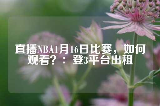 直播NBA1月16日比赛，如何观看？：登3平台出租-第1张图片-皇冠信用盘出租