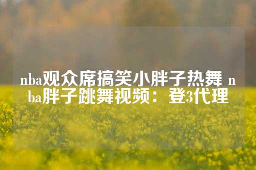 nba观众席搞笑小胖子热舞 nba胖子跳舞视频：登3代理-第1张图片-皇冠信用盘出租