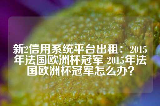 新2信用系统平台出租：2015年法国欧洲杯冠军 2015年法国欧洲杯冠军怎么办？-第1张图片-皇冠信用盘出租